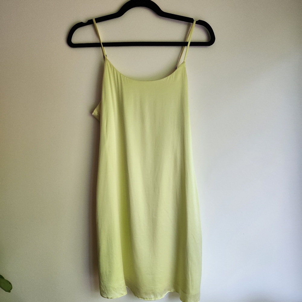 Alice + Olivia Silk Slip Mini Dress Spaghetti Strap butter Yellow Size Small